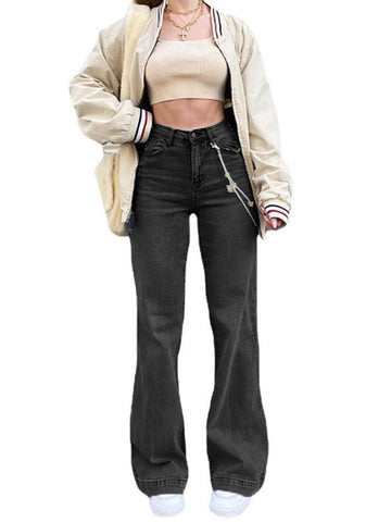 Sonicelife Mid Waist Washed Boyfriend Jeans