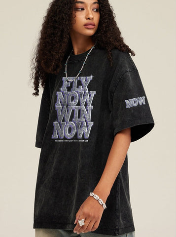 Sonicelife-Washed Printed Vintage Loose Trendy Shirt