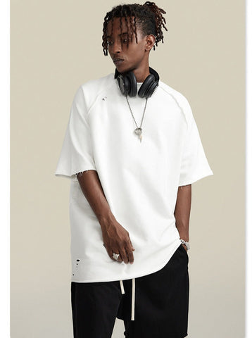 Sonicelife-Spring White Basic Plain Oversized Shirt