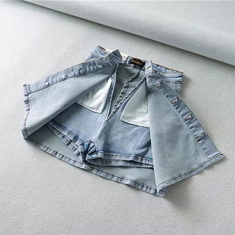 church outfit Single-Breasted Denim Skirt for Women Spring and Summer Elastic Slim Fit High Elastic Anti-Exposure Sheath Skirt Denim Skirt