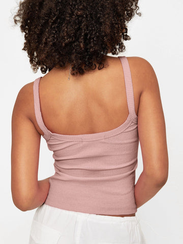 Sonicelife-Pink Sexy Knitted Camisole Sleeveless Crop Top