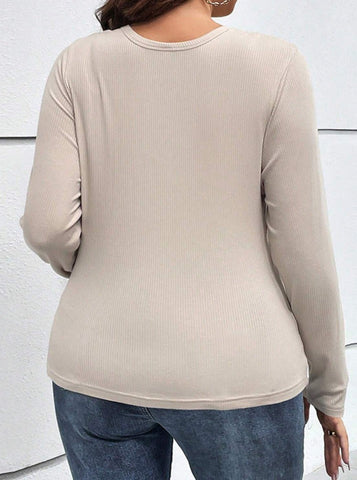 Sonicelife-Cross-Border Sexy Hollow Button Winter Top