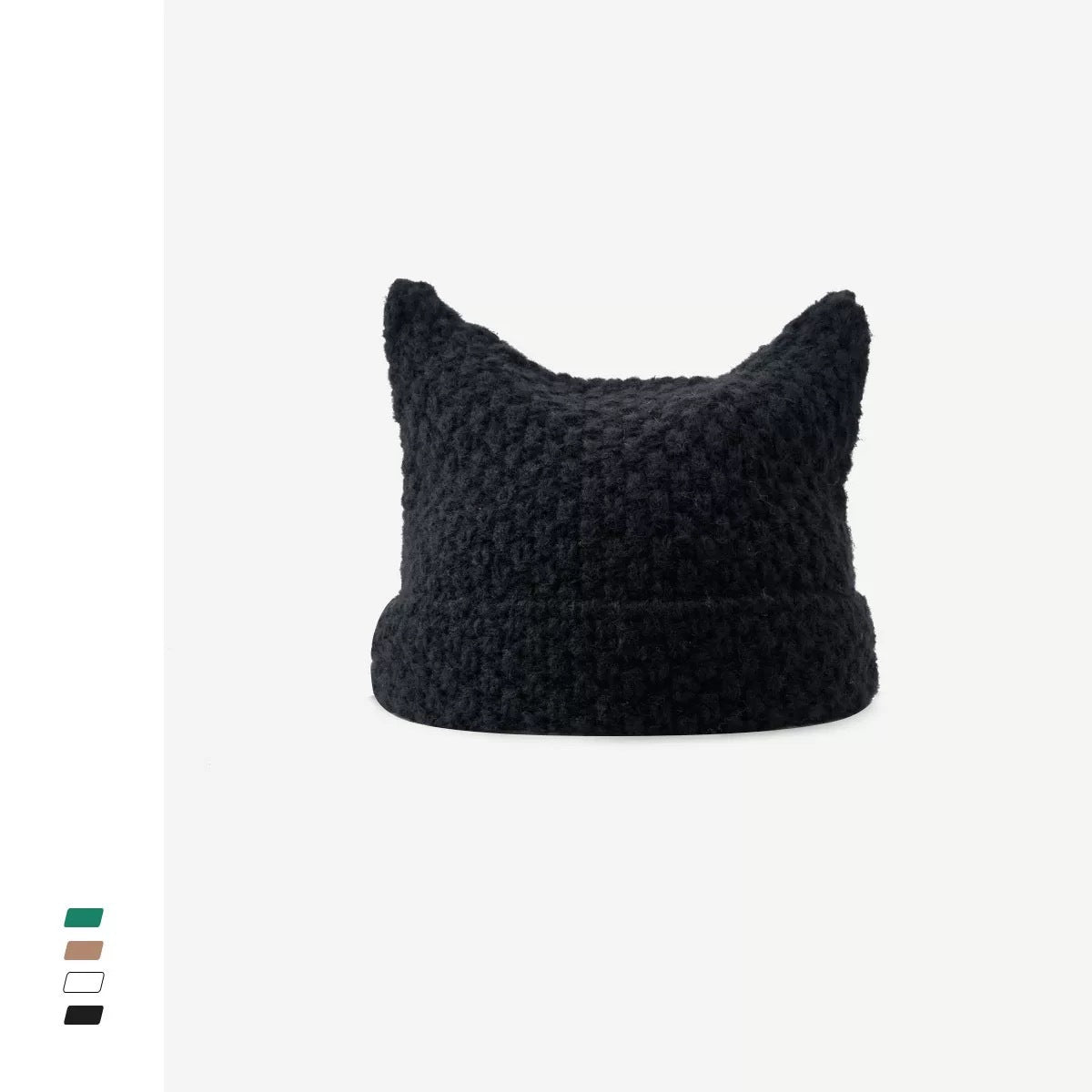 grunge outfits Fur Ball Style Ins Little Devil Striped Knitted Wool Hat Punk Style Cat Ears Cute Pointed Hat Curling Cold Hat