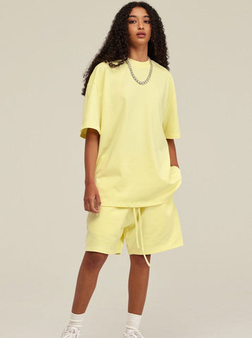 Sonicelife-Trendy Yellow Short-Sleeved Top