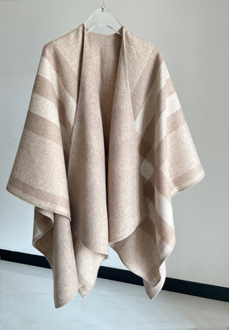 outfit inspo fall British Plaid Cashmere Wool Cloak Double-Sided Dual-Use Oversized Shawl Scarf Thickened Warm Autumn and Winter All-Matching Women