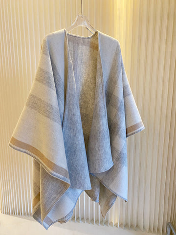 outfit inspo fall British Plaid Cashmere Wool Cloak Double-Sided Dual-Use Oversized Shawl Scarf Thickened Warm Autumn and Winter All-Matching Women