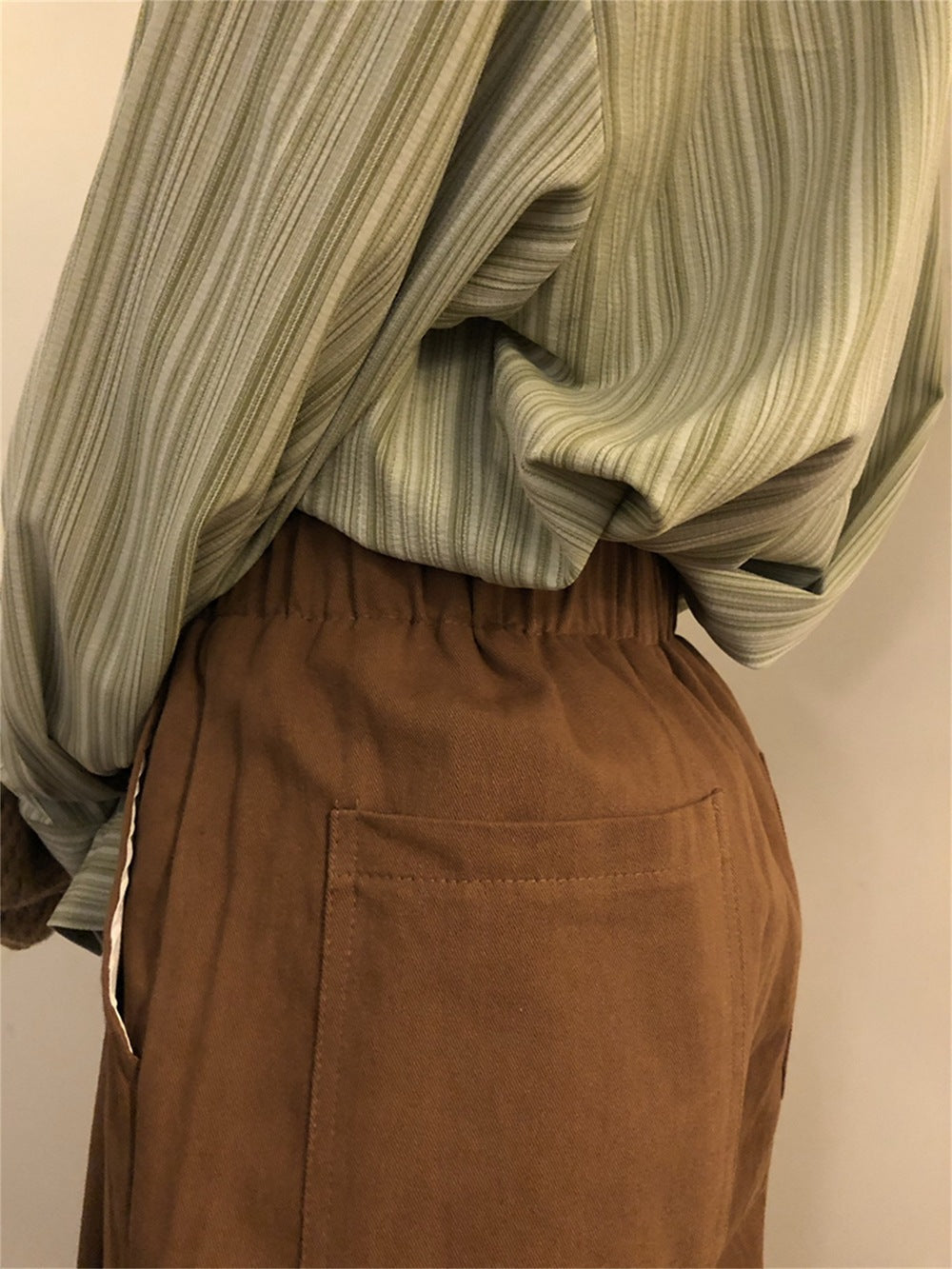 grunge outfits Spring and Autumn Brown Loose Wide-Leg Pants Japanese Retro Cityboy Straight Overalls Men's American Casual
