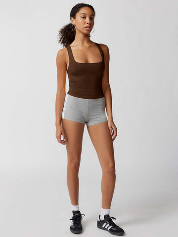 Sonicelife-Brown Knitted Sexy Bodycon Crop Top