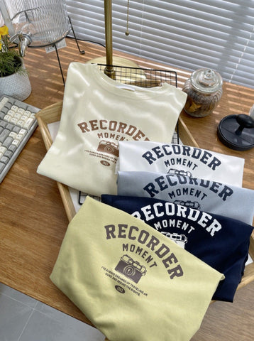 Sonicelife-Retro Design Letter Printed Loose T-shirt
