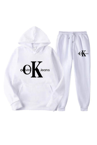 Sonicelife OK Letter Print Hoodie Suits