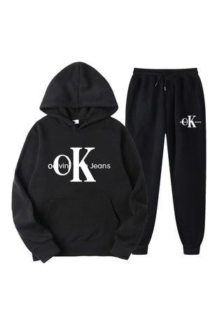 Sonicelife OK Letter Print Hoodie Suits