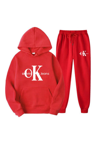 Sonicelife OK Letter Print Hoodie Suits