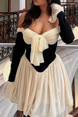 Sonicelife hoco dresses Off Shoulder Bow Corset Dress