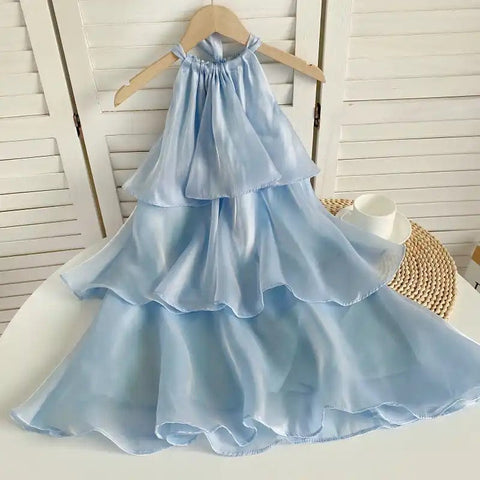 Sonicelife Organza Halterneck Layered Mini Dress