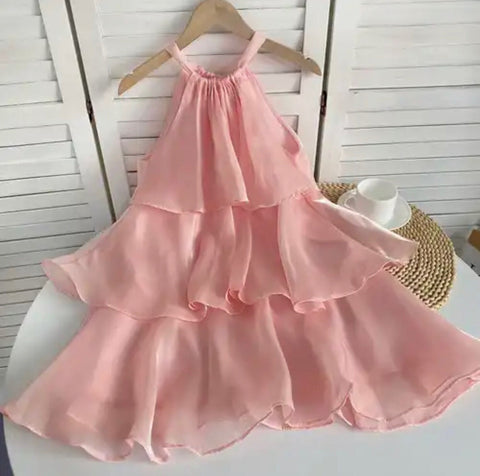 Sonicelife Organza Halterneck Layered Mini Dress