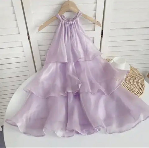 Sonicelife Organza Halterneck Layered Mini Dress