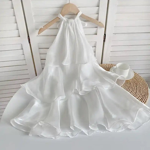 Sonicelife Organza Halterneck Layered Mini Dress