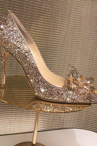 Sonicelife-Pointed-toe Glitter Crystal High Heel