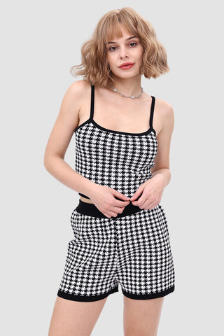 Sonicelife-Polka Dot Knitted Two Piece Set