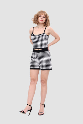 Sonicelife-Polka Dot Knitted Two Piece Set