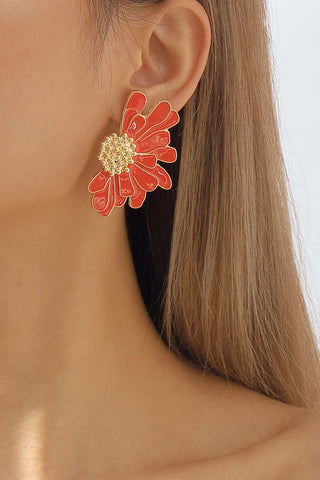 Sonicelife-Retro Alloy Flower Stud Earrings