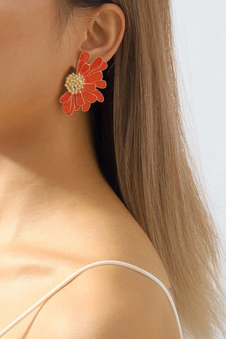 Sonicelife-Retro Alloy Flower Stud Earrings