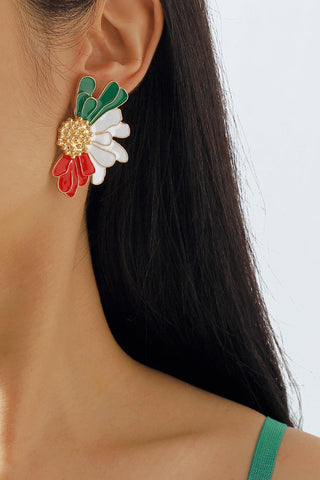 Sonicelife-Retro Alloy Flower Stud Earrings