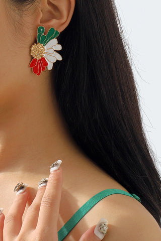 Sonicelife-Retro Alloy Flower Stud Earrings