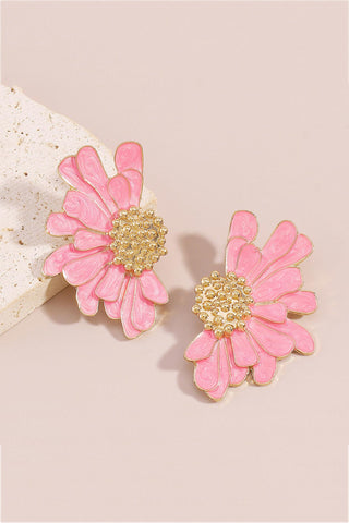 Sonicelife-Retro Alloy Flower Stud Earrings