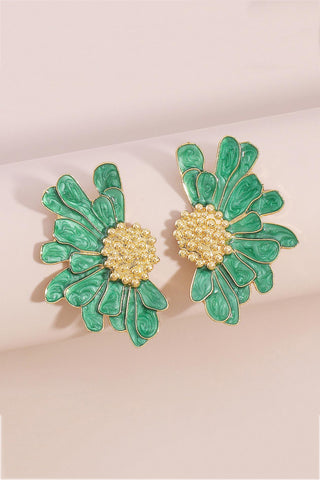 Sonicelife-Retro Alloy Flower Stud Earrings