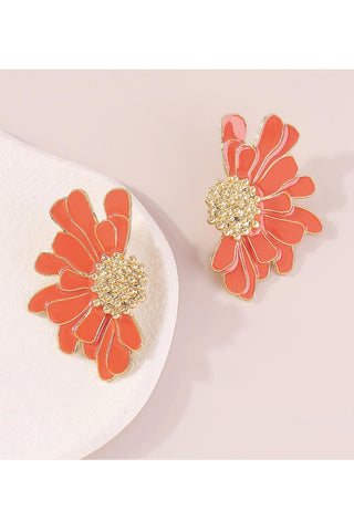 Sonicelife-Retro Alloy Flower Stud Earrings