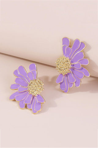 Sonicelife-Retro Alloy Flower Stud Earrings