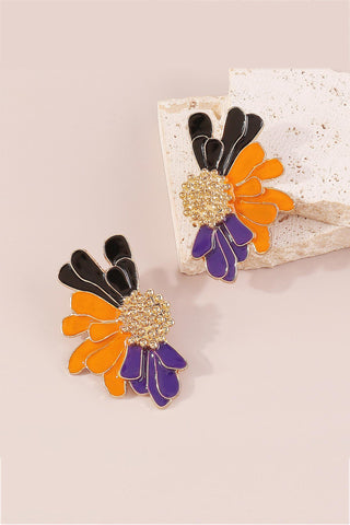 Sonicelife-Retro Alloy Flower Stud Earrings