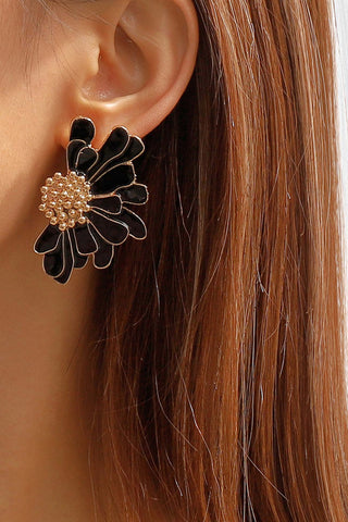 Sonicelife-Retro Alloy Flower Stud Earrings