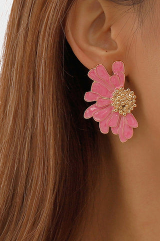 Sonicelife-Retro Alloy Flower Stud Earrings