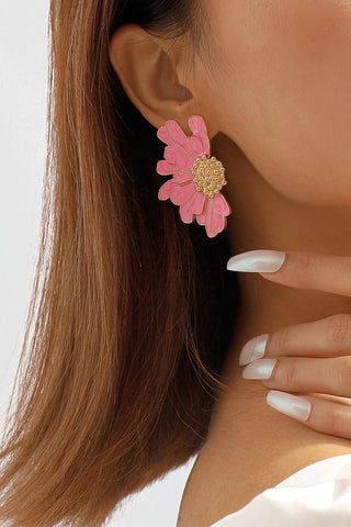 Sonicelife-Retro Alloy Flower Stud Earrings