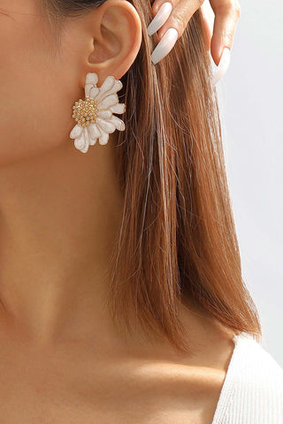 Sonicelife-Retro Alloy Flower Stud Earrings