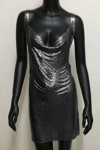 Sonicelife hoco dresses Rhinestone Glitter Cami Dress