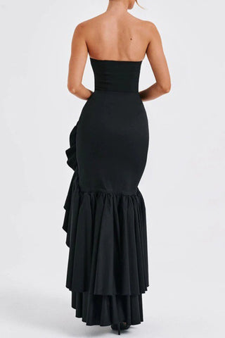 Sonicelife-Ruffled Tiered Slit Sleeveless Midi Dress