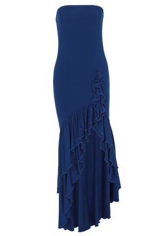 Sonicelife-Ruffled Tiered Slit Sleeveless Midi Dress