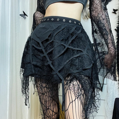 Sonicelife Ladies Gothic Short Skirt New Fashion Gothic Punk Women Skirt Casual Slim Half-body Skirt Women