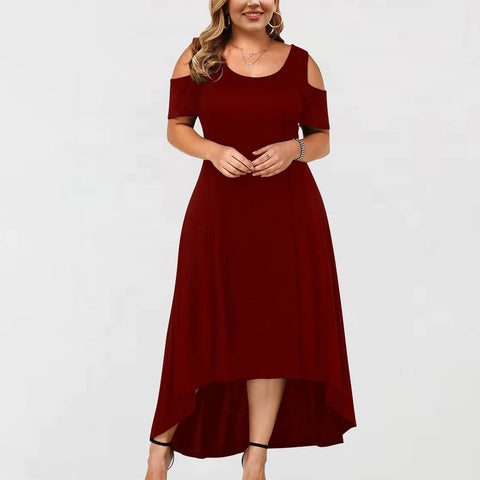 Sonicelife Women Casual Dress Hollowed Out Shoulder Round Neck A Line Dress Boho Dresses For Women Plus Size Vestidos Verano Moda 2025