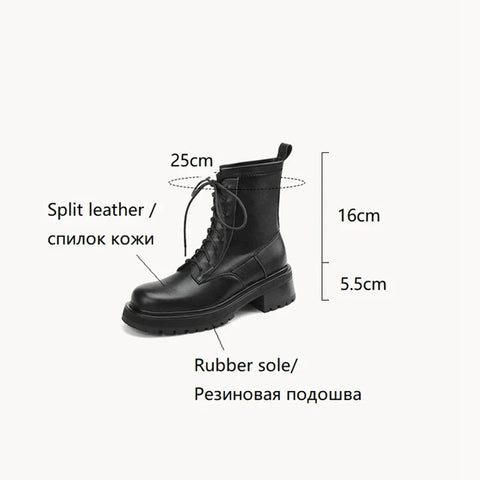 Sonicelife NEW Fall Shoes Women Stretch Fabric Split Leather Boots Round Toe Chunky Heel Boots for Women Platform Boots Women Modern Boots