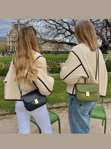 Back To School Sonicelife Women Elegant Patchwork Stand Collar Coats Fashion Contrast Single Breasted With Pocket Loose Jacket 2024 Autumn Lady Chic Coat
