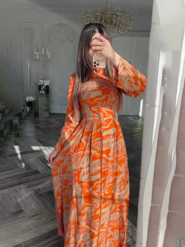 Sonicelife Eid Muslim Party Dress for Women Ramadan Print Slim Abaya Long Dress Morocco Kaftan Vestidos Largos Dubai Robe Jalabiya 2024