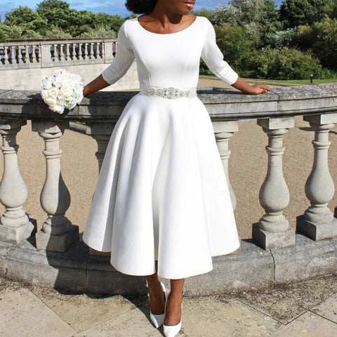 Sonicelife Party Dress Women Temperament Evening Dresses Solid Color A Line Round Collar Tight Waist Gown 2024 Autumn Elegant Vestidos