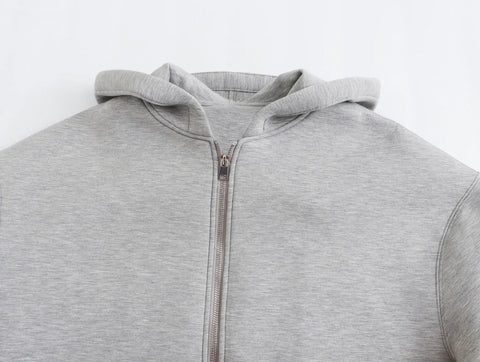 Sonicelife 2024 Spring and Autumn New Casual Street Loose Oversize Hooded Zipper Hoodie Space Cotton Jacket Coat Lazy Women's Cardigan