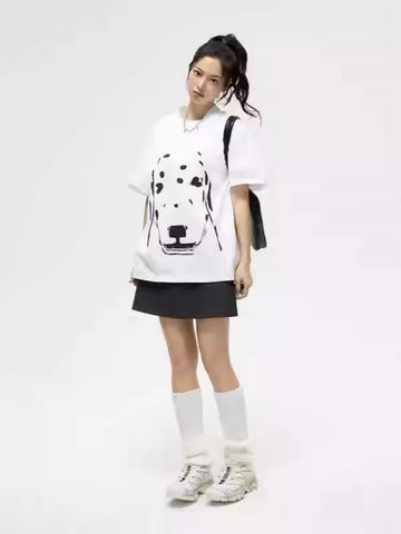 Back To School Sonicelife Funny Dog Graphic T Shirts Streetwear Harajuku Oversized Tshirts for Women Casual Cutecore Short Sleeve Aesthetic Tops