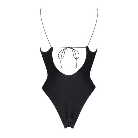 Sonicelife Push Up Sexy Women One Piece Swimsuit Female Swimwear 2024 Brazilian Monokini Swimming Suit Beachwear String Black Bathing Suit