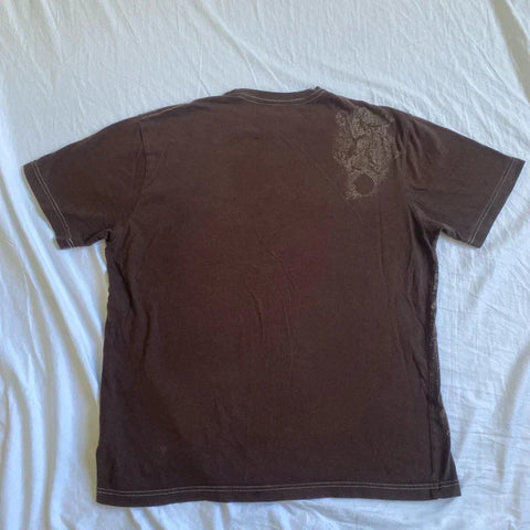Sonicelife Mall Goth Cyber Grunge 00s Retro Tee Emo Vintage Brown Y2K Graphic Print T-shirt Women Men Short Sleeve O Neck Tops Clothes